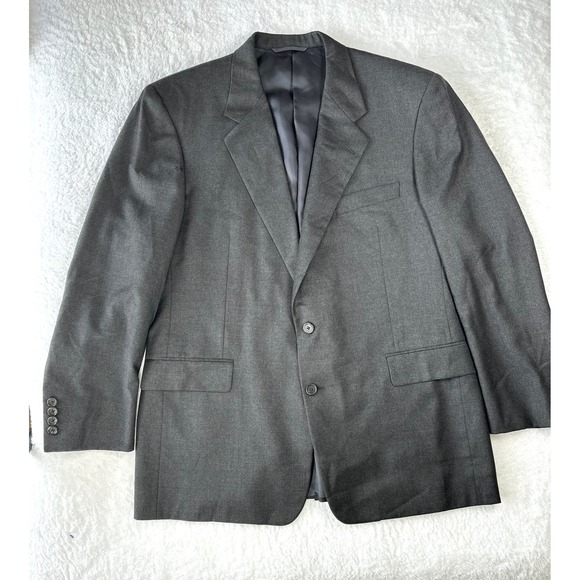 Loro Piana + Hickey Freeman 44 reg vintage Classic 100's black blazer woolFLAW